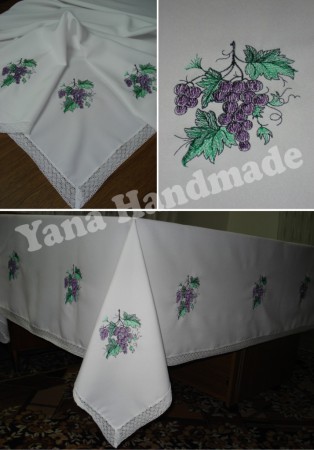 Скатертина вишита - Виноград